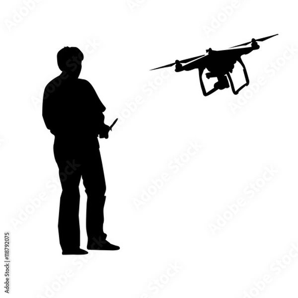 Fototapeta Man and drone