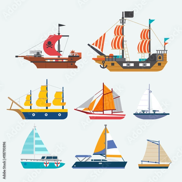 Fototapeta wektor żaglówki