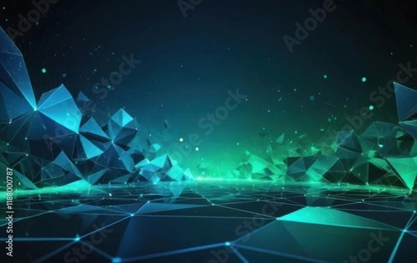 Obraz Green background image, light, lighting, gradation, space, digital, texture, banner