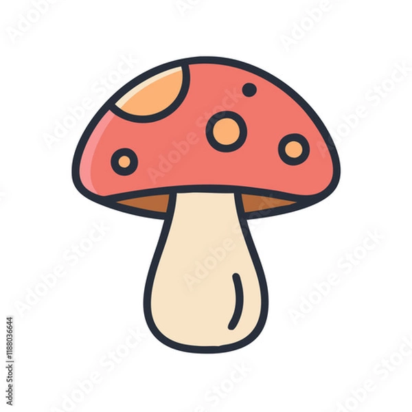 Obraz red mushroom icon sign and symbol. mushroom color icon for website design and mobile app
