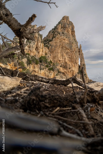 Obraz Panorama of the east coast of Sardinia, Perda Longa