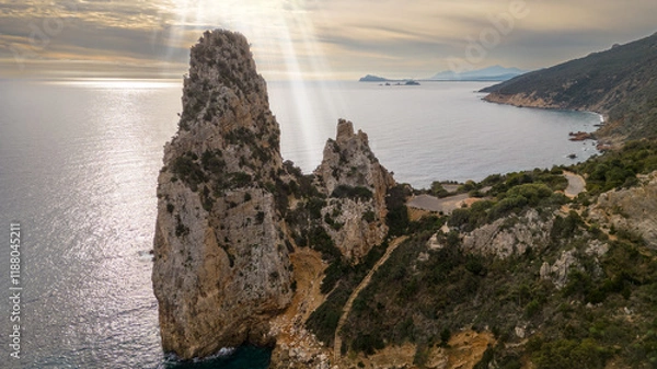 Obraz Panorama of the east coast of Sardinia, Perda Longa