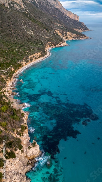 Obraz Panorama of the east coast of Sardinia, Perda Longa