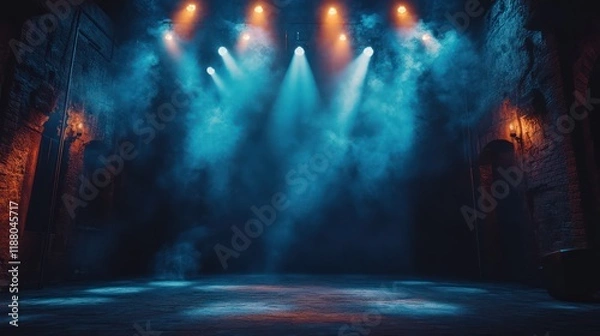 Obraz An empty stage illuminated by spotlights