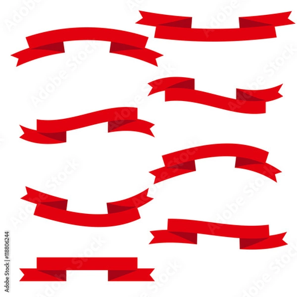 Fototapeta Vector ribbons, banners, streamers