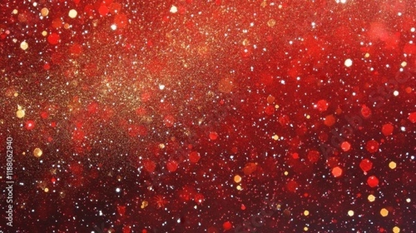 Fototapeta A festive abstract glitter background with fireworks bursting across the scene, perfect for holiday celebrations like Christmas Eve or the th of July.