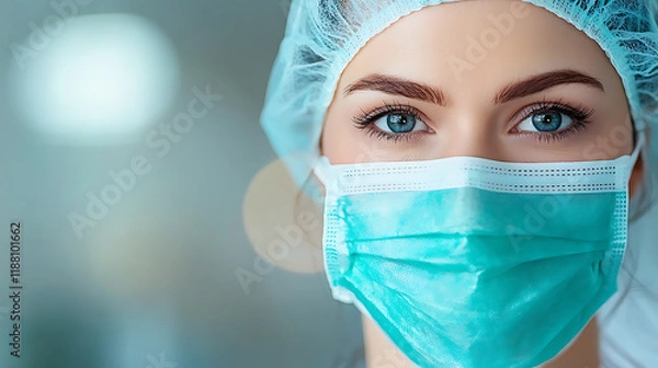 Obraz Surgeon skillfully stitching surgical incision operating room medical procedure professional environment close-up view healing concept