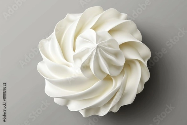 Fototapeta Whipped cream swirl artfully crafted for desserts and treats in a minimalistic style