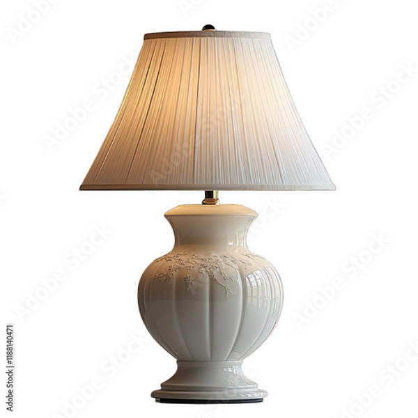 Fototapeta A decorative lamp with a pleated shade for ambient lighting.