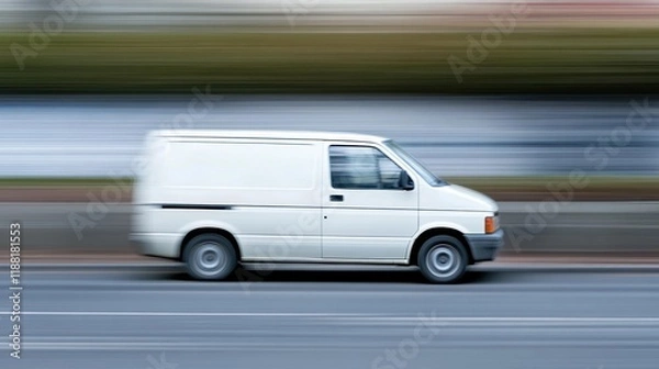 Obraz Fast Delivery Van Speed Blur