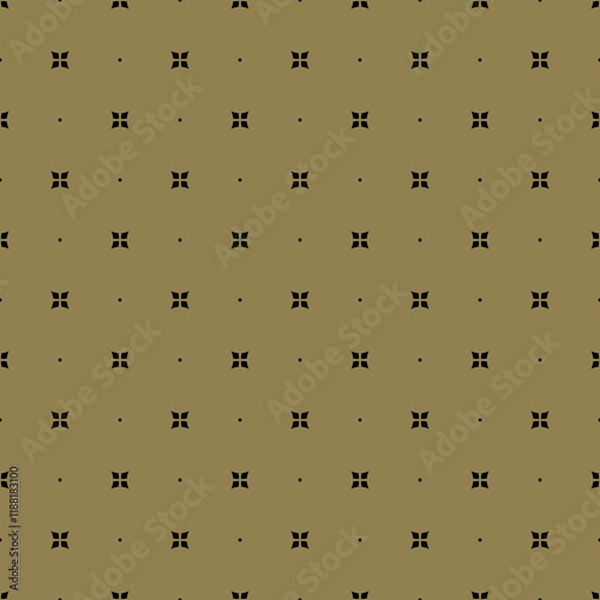 Fototapeta Dark tan and black colors seamless pattern with abstract mini shapes