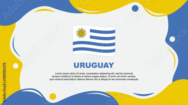 Fototapeta Uruguay Flag Abstract Background Flat Design Template. Uruguay Independence Day Banner Wallpaper Vector Illustration. Uruguay Background