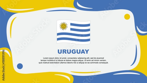 Fototapeta Uruguay Flag Abstract Background Flat Design Template. Uruguay Independence Day Banner Wallpaper Vector Illustration. Uruguay Illustration