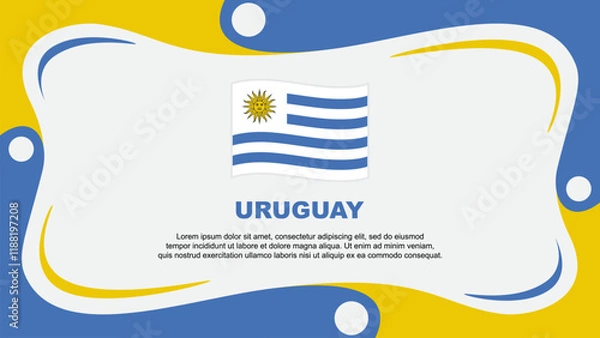 Fototapeta Uruguay Flag Abstract Background Flat Design Template. Uruguay Independence Day Banner Wallpaper Vector Illustration. Uruguay Independence Day