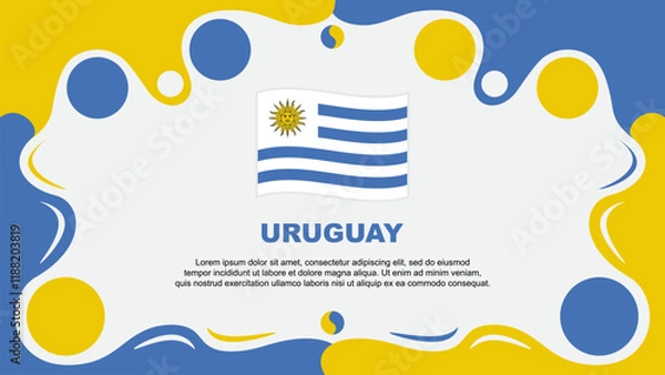 Fototapeta Uruguay Flag Abstract Background Flat Design Template. Uruguay Independence Day Banner Wallpaper Vector Illustration. Uruguay