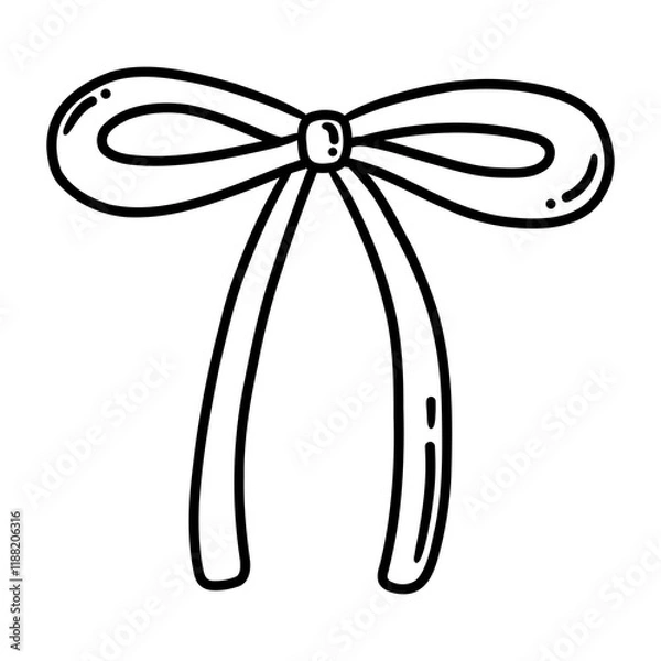 Fototapeta Bow outline illustration with transparent background, for Valentine's Day themed design or for various luxury decorations.