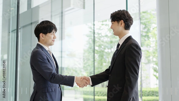 Fototapeta 握手をするビジネスマン