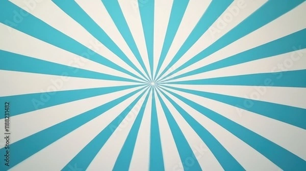 Fototapeta A radial burst background featuring soft shades of light blue radiating from a central point,