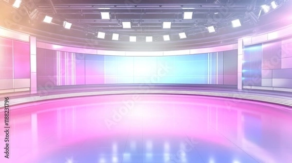 Obraz Modern Television Studio: Broadcast News Set Design