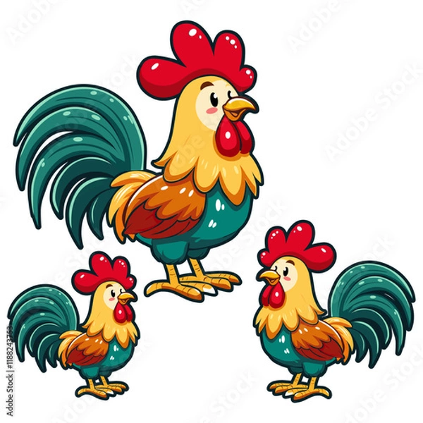 Obraz rooster isolated on white