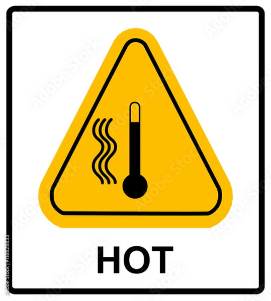 Fototapeta Vector high temperature warning sign