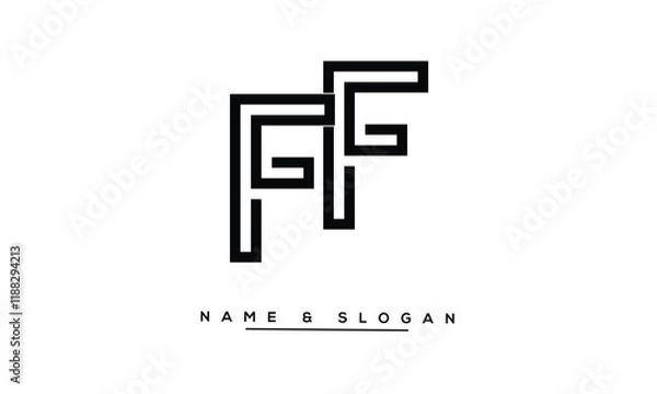 Fototapeta FF Abstract Letters Logo Monogram