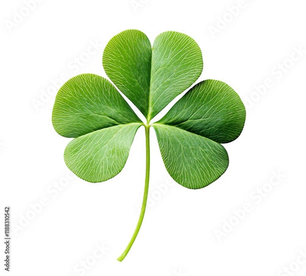 Fototapeta Green clover leaf. St. Patrick's Day, Irish, nature themes, PNG image with transparent background