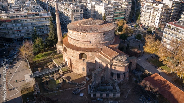 Fototapeta Aerial View of the Rotunda in Thessaloniki at Sunset