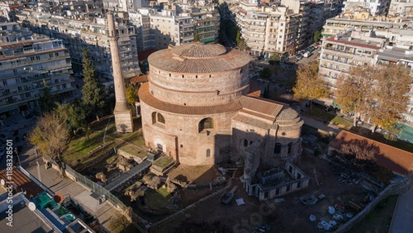 Fototapeta Aerial View of the Rotunda in Thessaloniki at Sunset