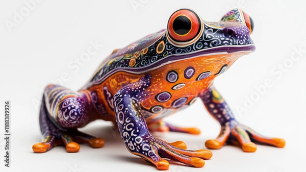 Fototapeta 伝統模様のカエルフィギュア