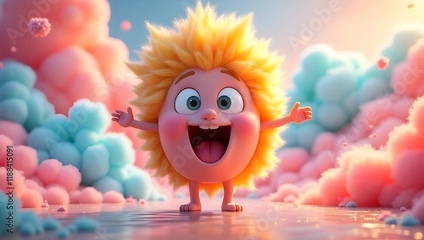 Fototapeta A cartoon character showing the shape of a small child like a circle