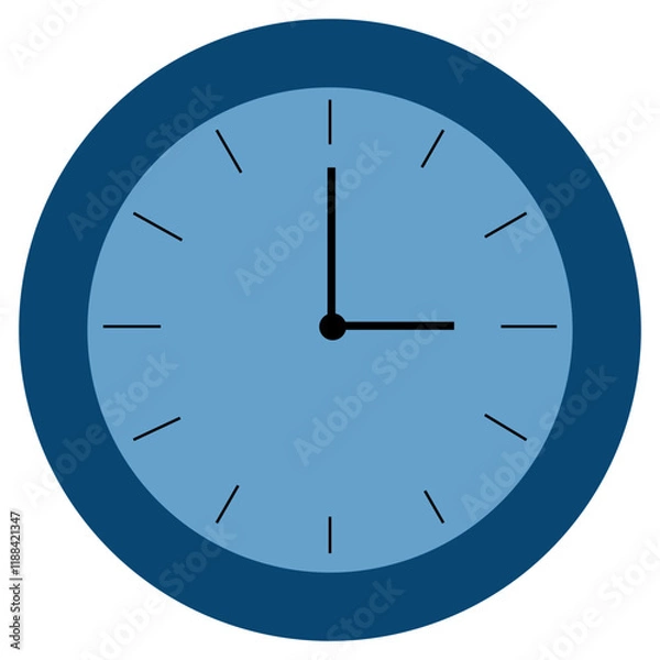 Fototapeta Simple Blue Clock Illustration Ramadan Icon