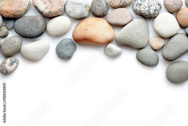 Obraz Border of rock isolated on white background 