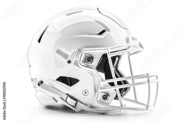 Obraz Generic White Football Helmet Representing Safety Isolated on White Background