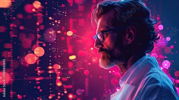 Fototapeta The Discovery of a Miracle Cure: A scientist strives to find a cure for an incurable disease