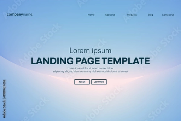 Fototapeta Abstract modern technology Landing page template, flowing line digital technology, smooth particle wave, big data techno design concept background wallpaper, Annual reports, flyer, poster, cover. EPS