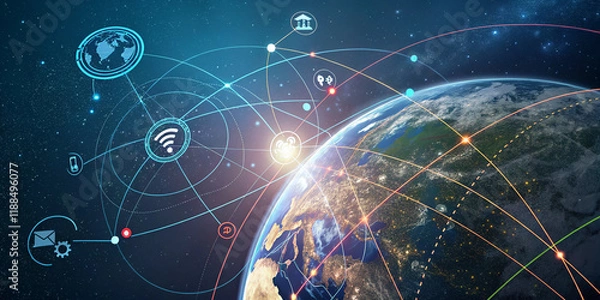 Fototapeta Abstract Technology Background Highlighting Telecommunications