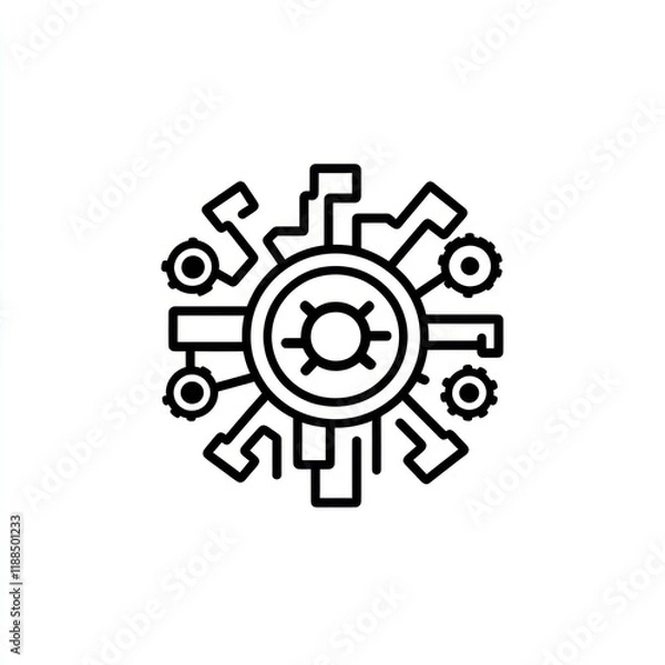 Fototapeta Abstract Technology Icon Centralized System Design