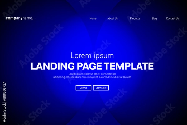 Fototapeta Abstract modern technology Landing page template, flowing line digital technology, smooth particle wave, big data techno design concept background wallpaper, Annual reports, flyer, poster, cover. EPS
