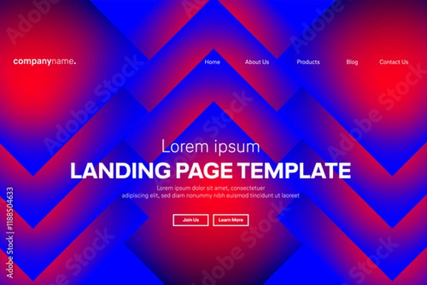 Fototapeta Abstract modern technology Landing page template, flowing line digital technology, smooth particle wave, big data techno design concept background wallpaper, Annual reports, flyer, poster, cover. EPS