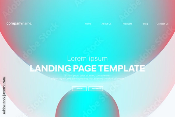 Fototapeta Abstract modern technology Landing page template, flowing line digital technology, smooth particle wave, big data techno design concept background wallpaper, Annual reports, flyer, poster, cover. EPS