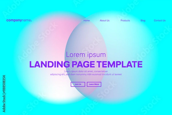Fototapeta Abstract modern technology Landing page template, flowing line digital technology, smooth particle wave, big data techno design concept background wallpaper, Annual reports, flyer, poster, cover. EPS
