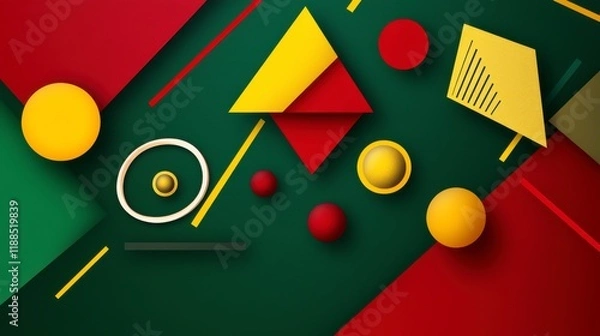 Obraz Vibrant Geometric Shapes Composition - A Colorful Abstract Design
