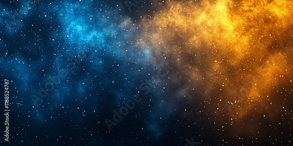 Obraz Grainy yellow and blue abstract texture with soft noise, perfect for modern backgrounds and digital design projects, book illustration style