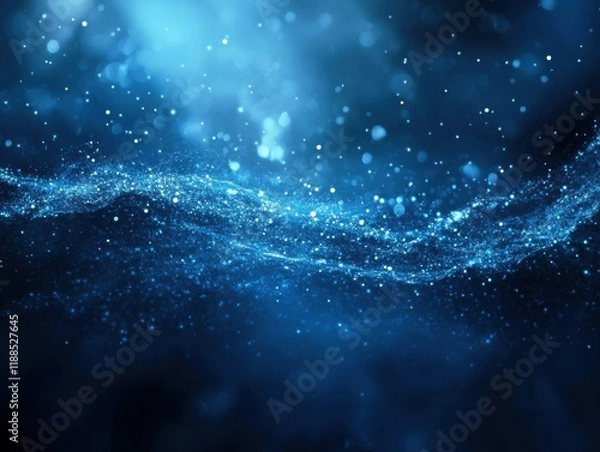 Fototapeta Ethereal Blue Bokeh Lights Abstract Background