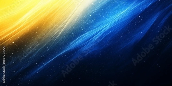 Fototapeta Textured yellow and blue grain background with noise effect, suitable for graphic design and modern digital art, book illustration style