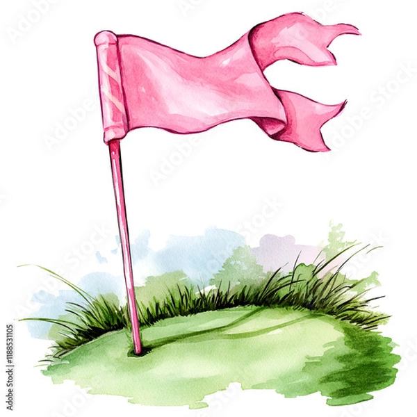 Obraz Pink Golf Clipart Vector Illustration