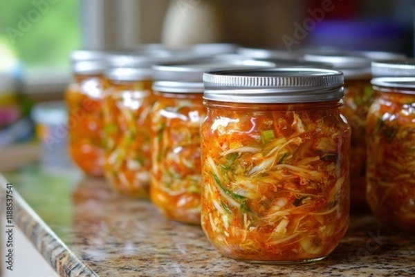 Obraz Korean pickled sides like kimchi cucumber or radish