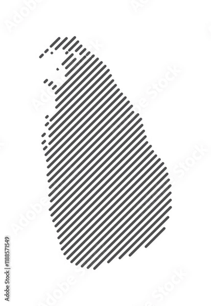 Fototapeta Sri Lanka - Map of the country formed by lines. Vector Illustration.
