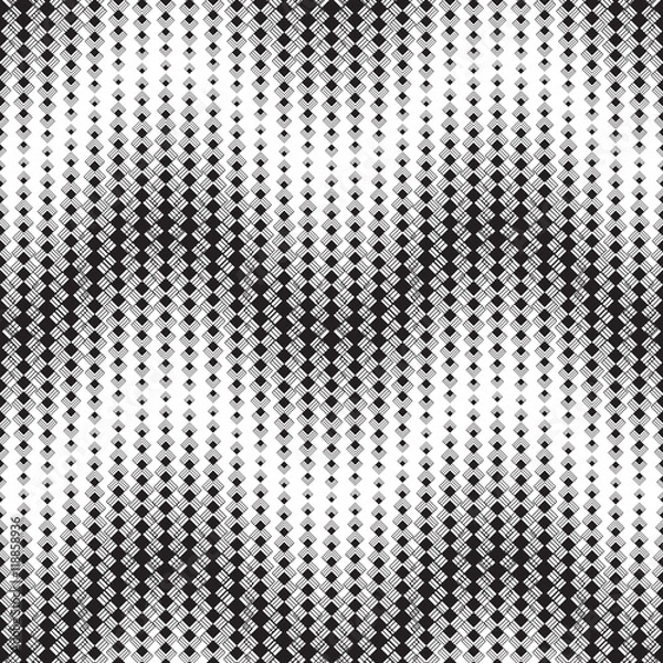 Fototapeta Seamless pattern on a white background.Has the shape of a wave.Consists of geometric elements of square shape.Black and white.Useful as design element for texture and artistic compositions.